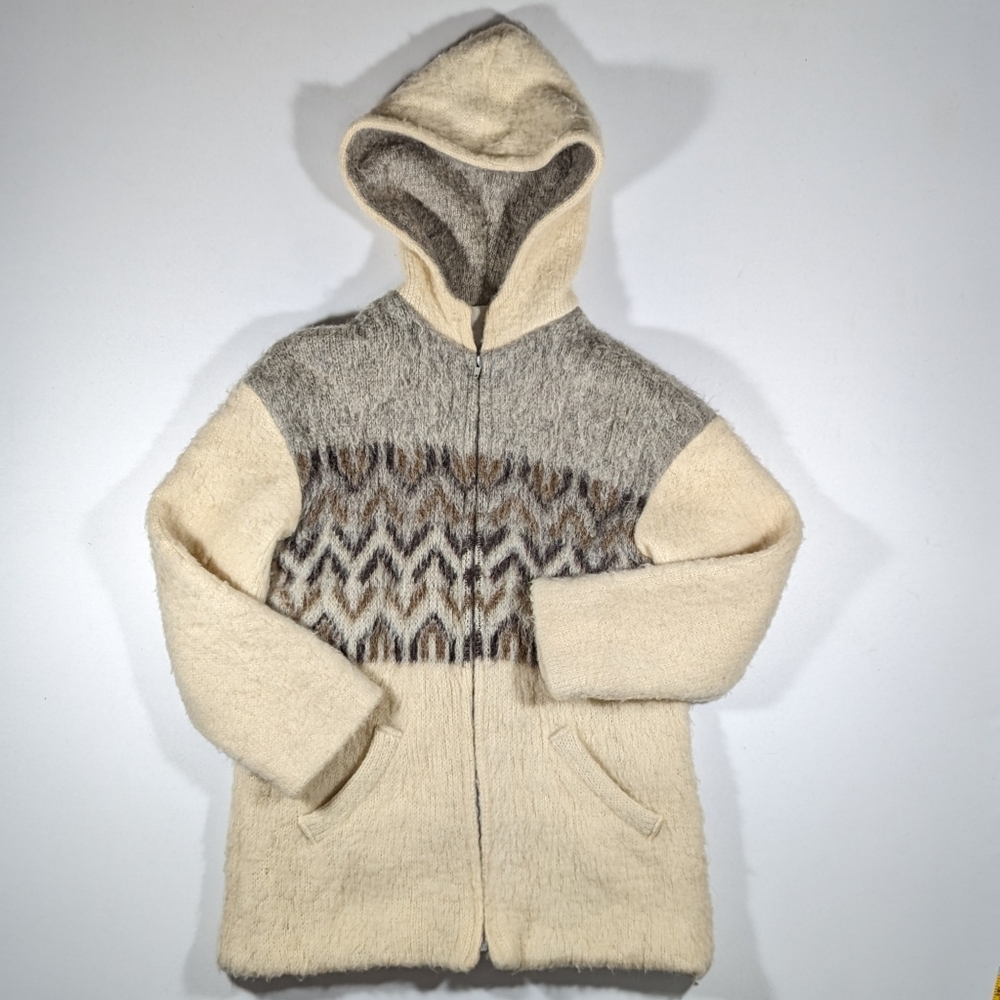 Vintage Viola Skagastrond Icelandic Wool Mohair Full Zip Hoodie Size Small
